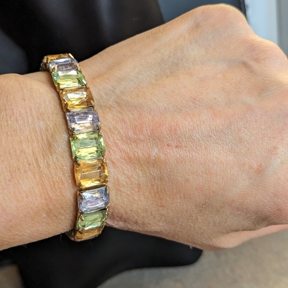 Vintage Crystal Multi Color Stretch Bracelet